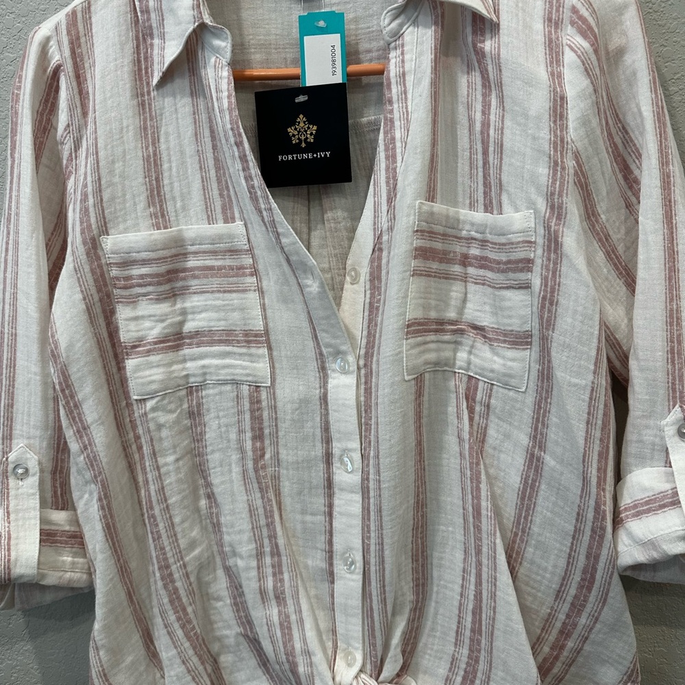 Fortune + Ivy Striped Button-Up Shirt